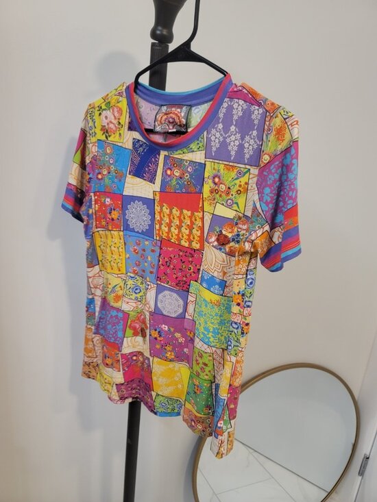 Johnny Was Tops - Johnny Was The Janie Favorite Short Sleeve Crew Neck Tee Multicol T18324 M